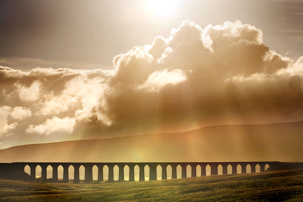 Ribblehead Viaduct is in North Yorkshire on the famous Leeds-Settle-Carlisle railway