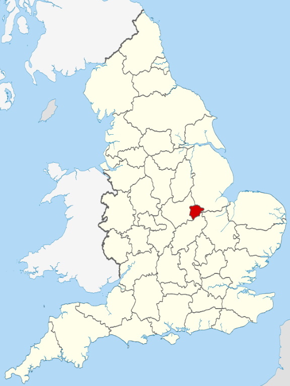 Location of the ceremonial county of Rutland within England