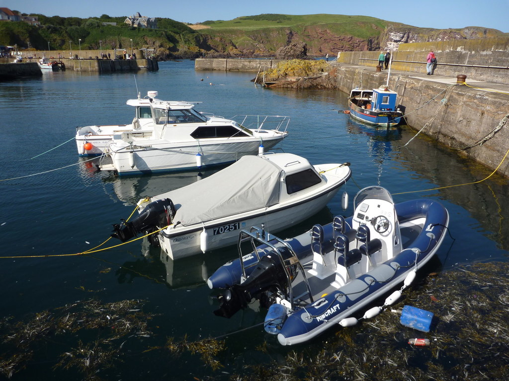 Coastal Berwickshire ; Small Craft in the Outer Harbour at St. Abbs