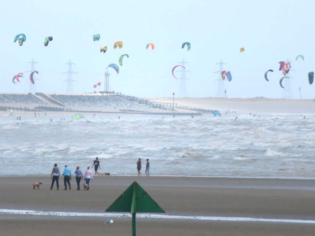 Rye Harbour - Kiteboarders at Camber Sands