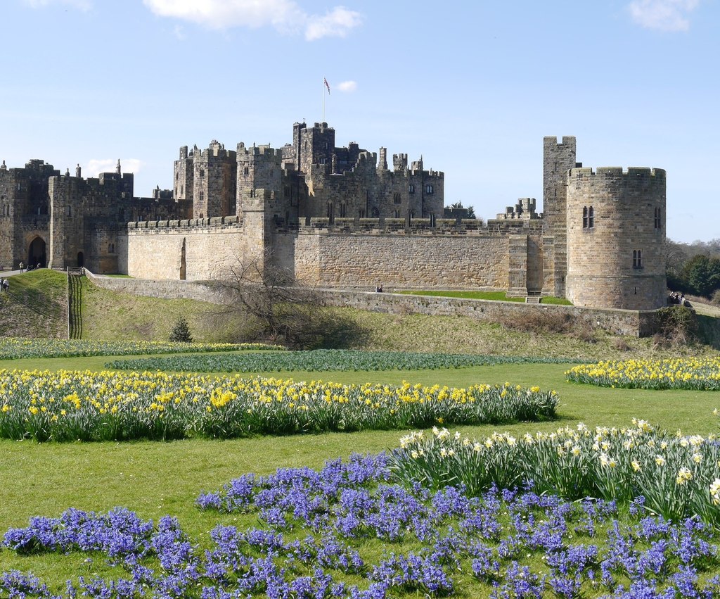 Spring bulbs at Alnwick Castle, Easter Sunday